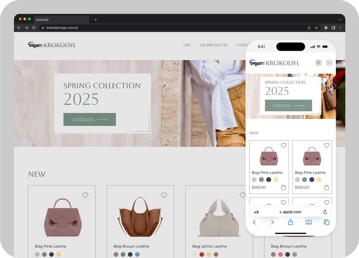 See a custom eCommerce website developed by Vizu.studio. Fast, responsive and easy to manage with payment system integration, custom CRM, automations, simple product management and order monitoring tools.